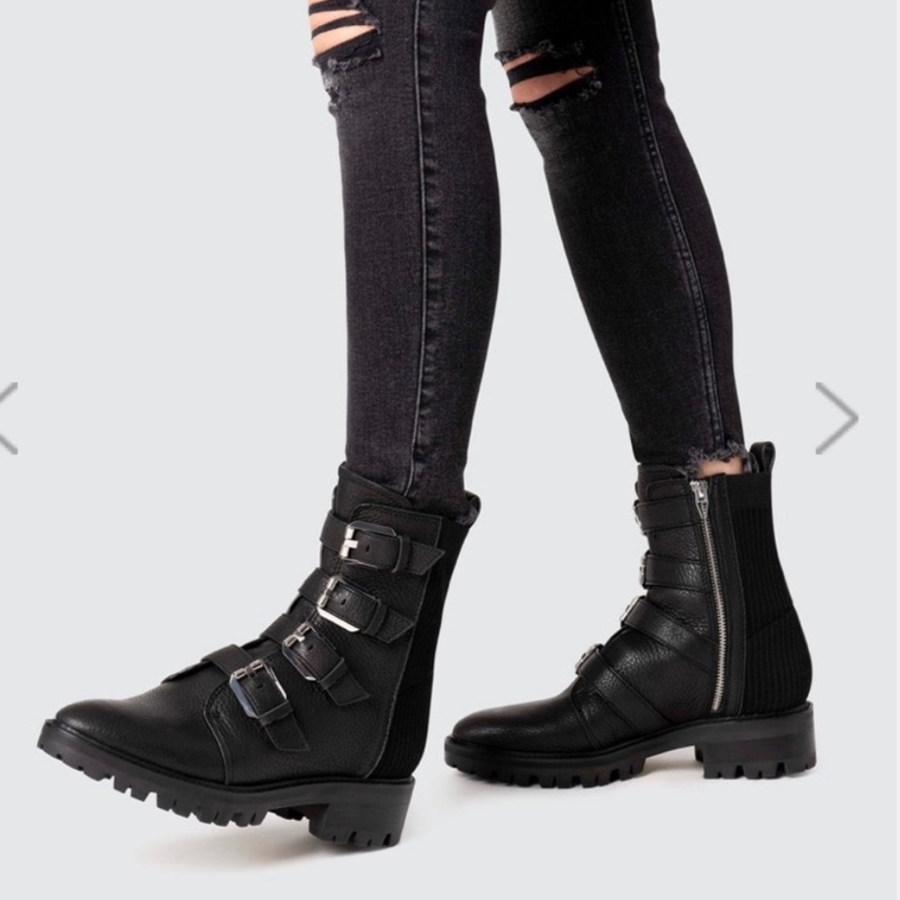 Black Buckle Ankle Boots